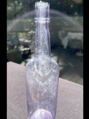 Antique 1890's Amethyst Mold WHISKEY BOTTLE